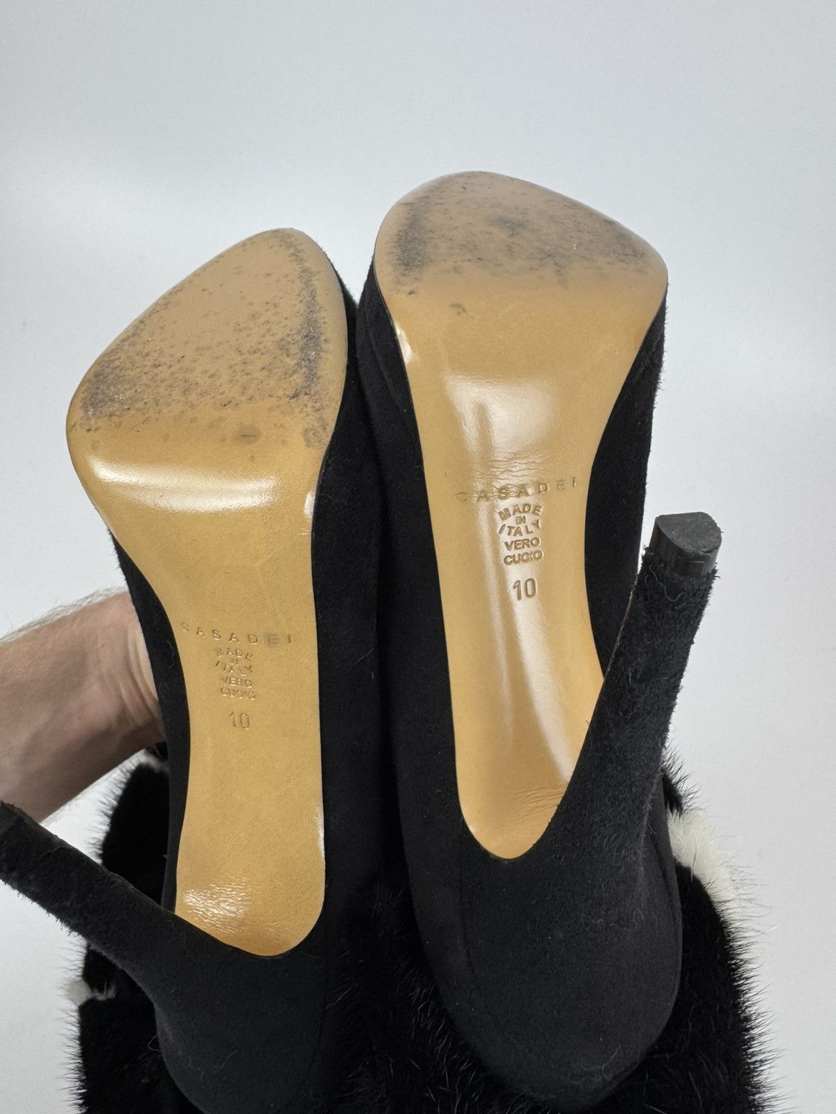 Casedei CASADEI Grey Fur Mid Calf Boots Stiletto Heels Avant Garde Size US 10 / IT 40 - 8 Thumbnail