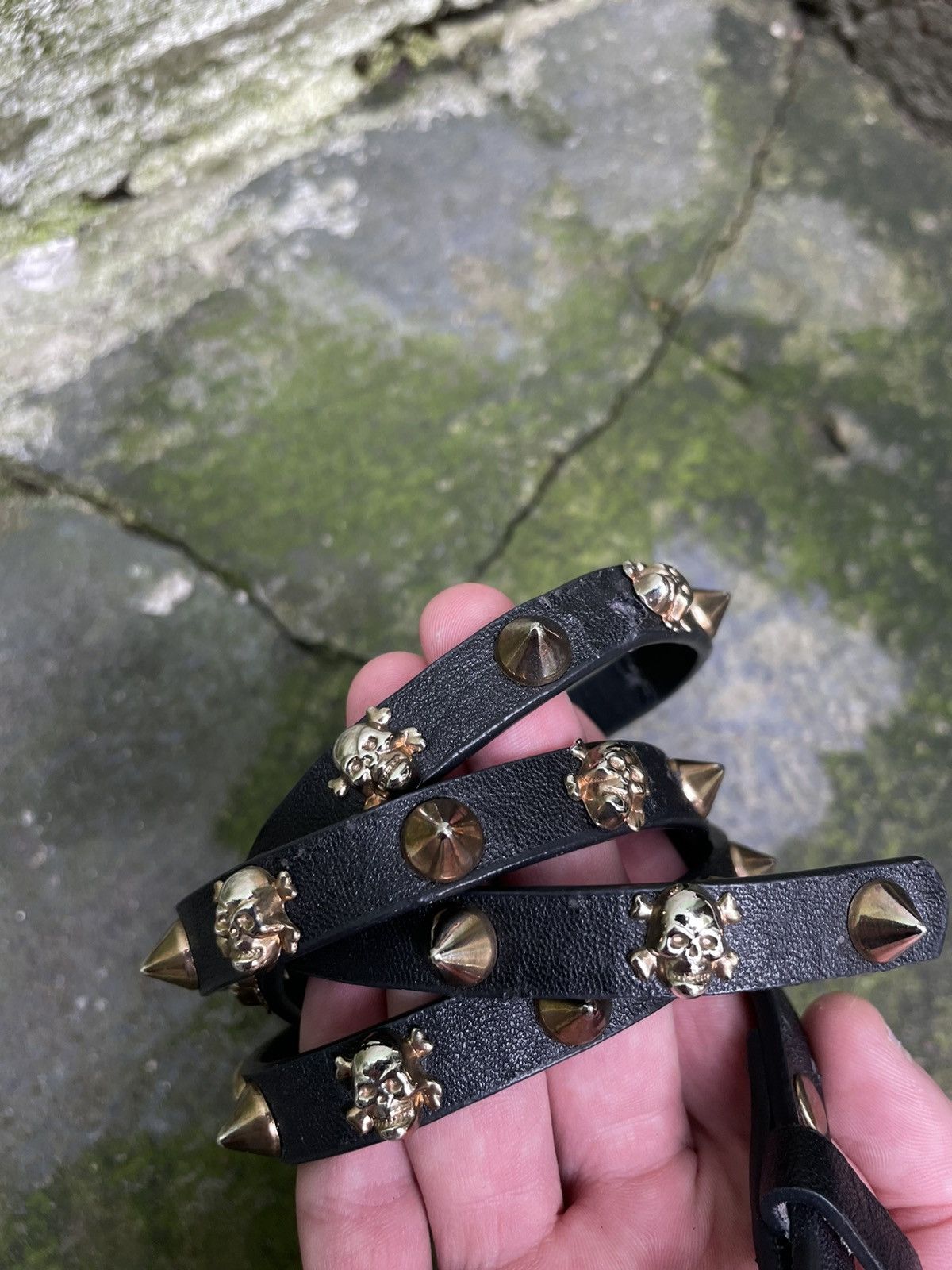 Vintage Vintage Skull Belt 00’s Black Emo Punk Style RARE Size ONE SIZE - 2 Thumbnail