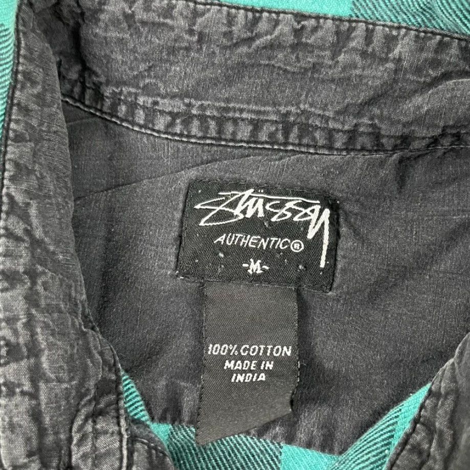 Vintage VINTAGE STUSSY Shirt Mens Medium Green Gray Plaid Flannel Button-Up Long Sleeve Streetwear Size US M / EU 48-50 / 2 - 3 Thumbnail