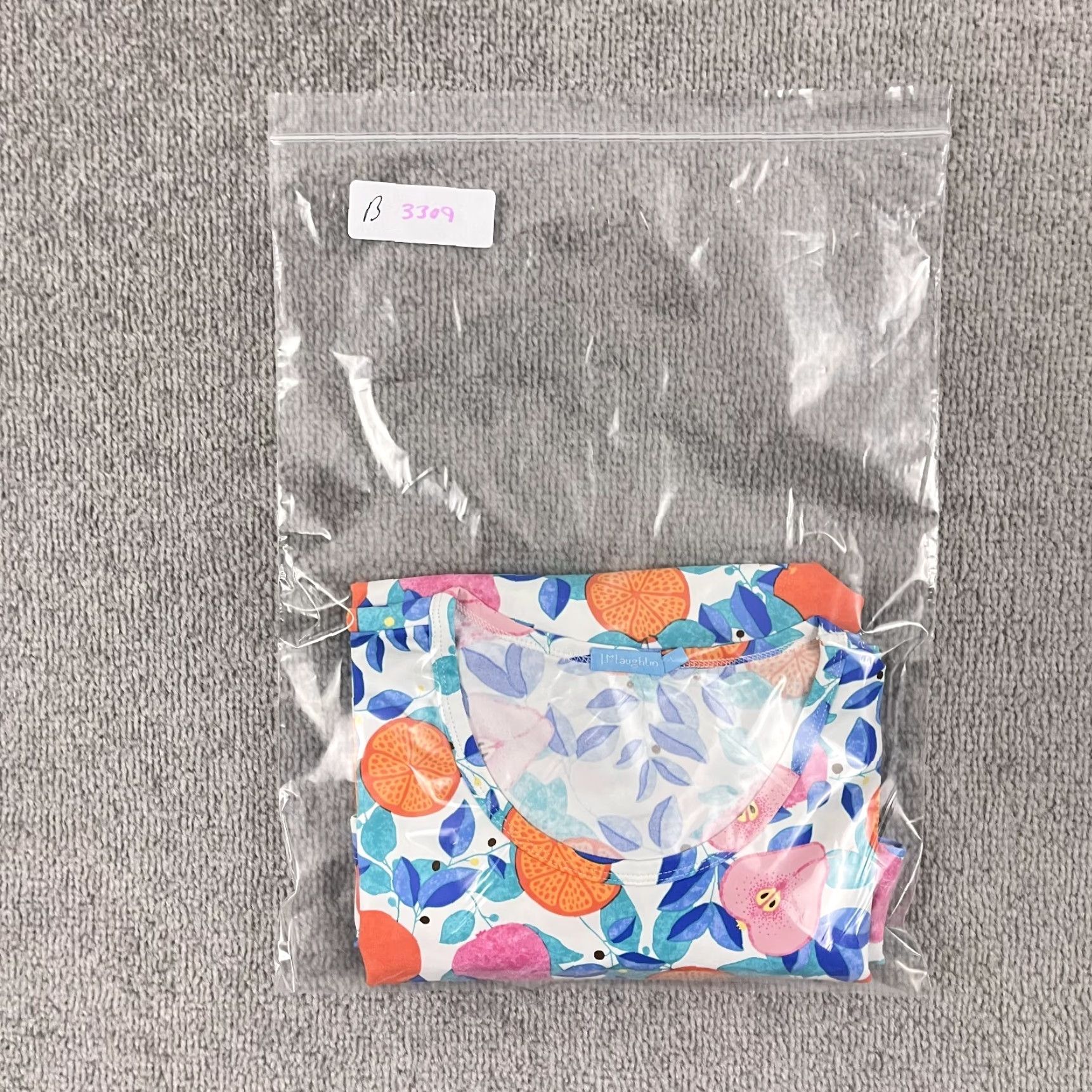 J.McLaughlin J. McLaughlin Blouse Top Womens Large Orange Pear Fruit Stretch 3/4 Sleeve Shirt Size L / US 10 / IT 46 - 8 Thumbnail