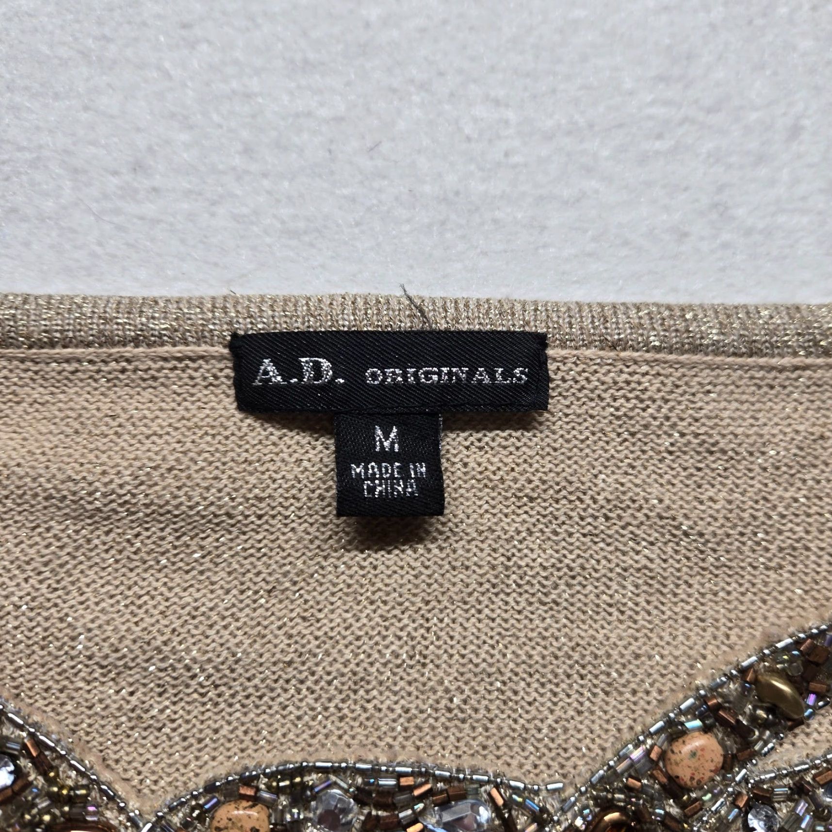 Vintage A.D. originals Brown Long Sleeve Lightweight Sweater Trim on Neck & Arms Medium Size M / US 6-8 / IT 42-44 - 3 Thumbnail