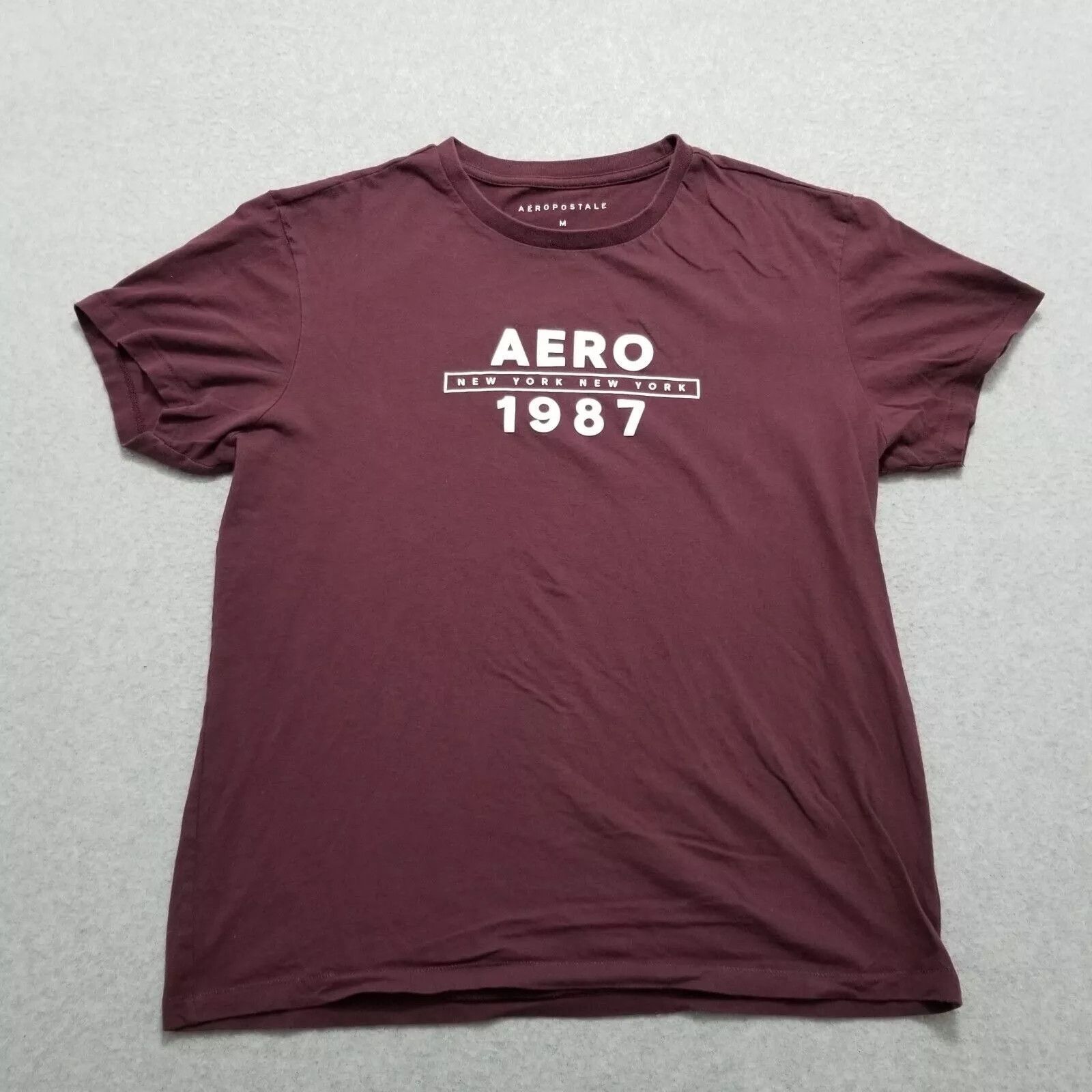 Aeropostale Aeropostale Shirt Mens Medium Red Short Sleeve Single Stitch Size US M / EU 48-50 / 2 - 1 Thumbnail