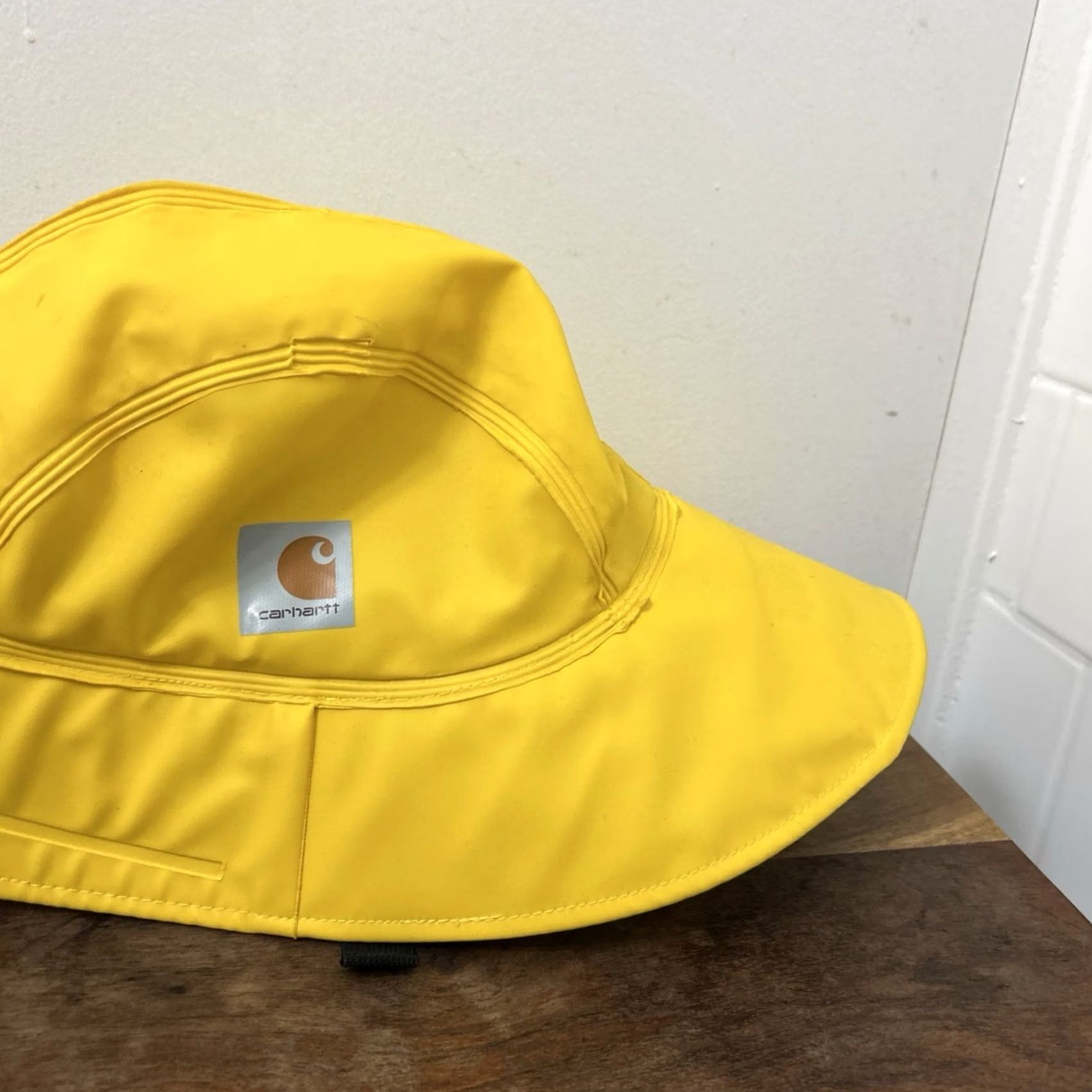 Carhartt VINTAGE Carhartt Surrey Hat Mens M/L Yellow Waterproof PVC Bucket Lined Hat 101181 701 Size ONE SIZE - 4 Thumbnail