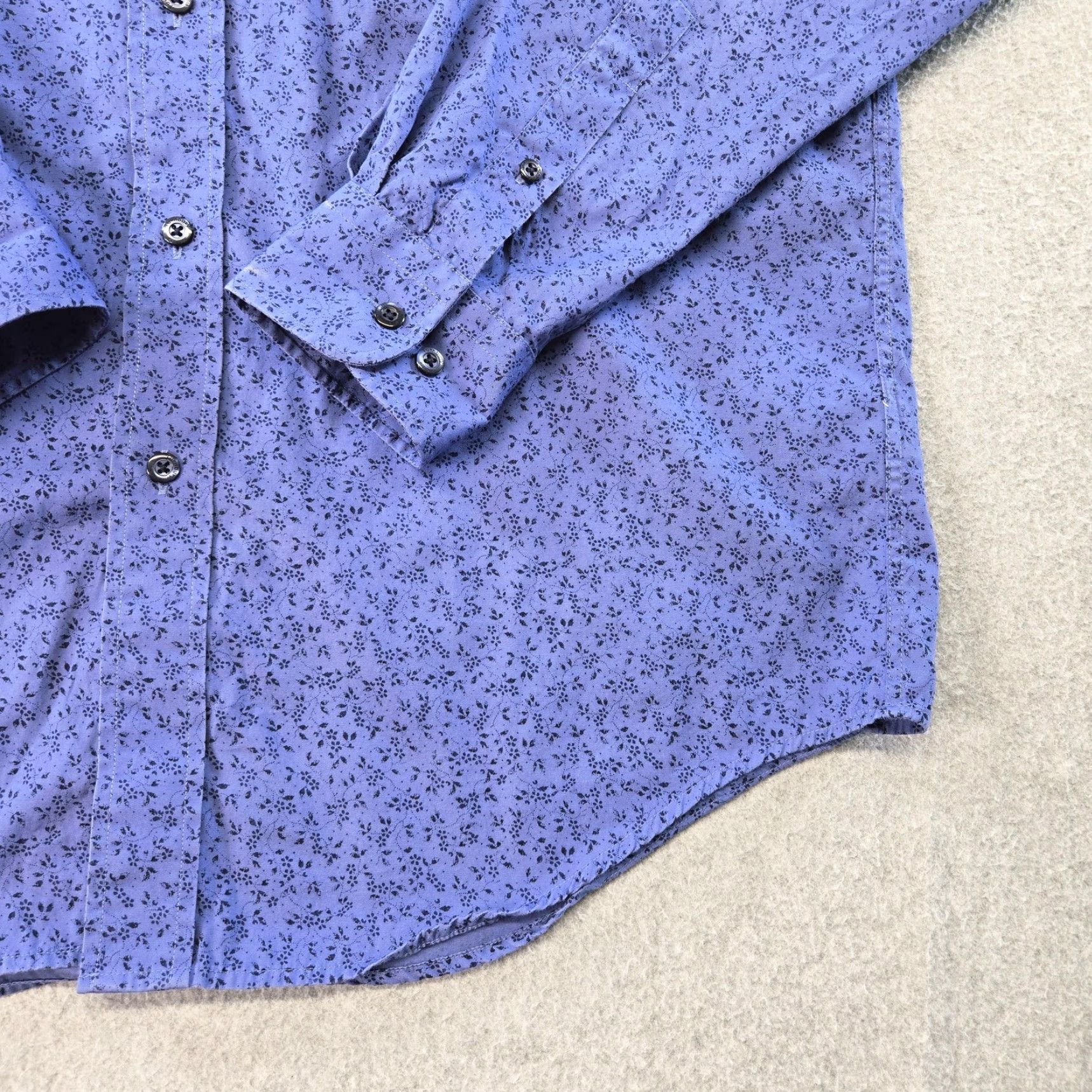 Vintage Turnbury Shirt Mens M Blue Floral Long Sleeve Button Up Cotton Regular Fit Size US M / EU 48-50 / 2 - 6 Thumbnail