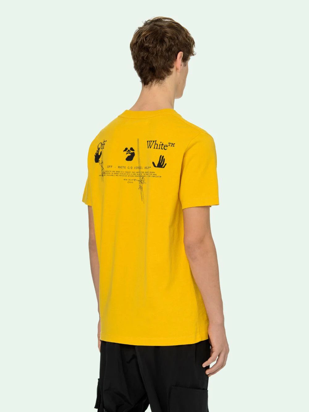 Off-White Yellow Logo Arrow Workers T-shirt Size M / US 6-8 / IT 42-44 - 3 Thumbnail