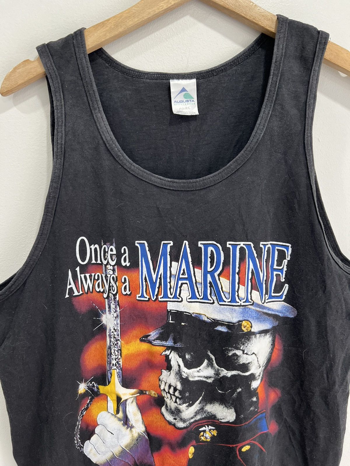 Vintage Vintage 90s Once A Marine Always A Marine Tank Shirt top Size US L / EU 52-54 / 3 - 2 Thumbnail