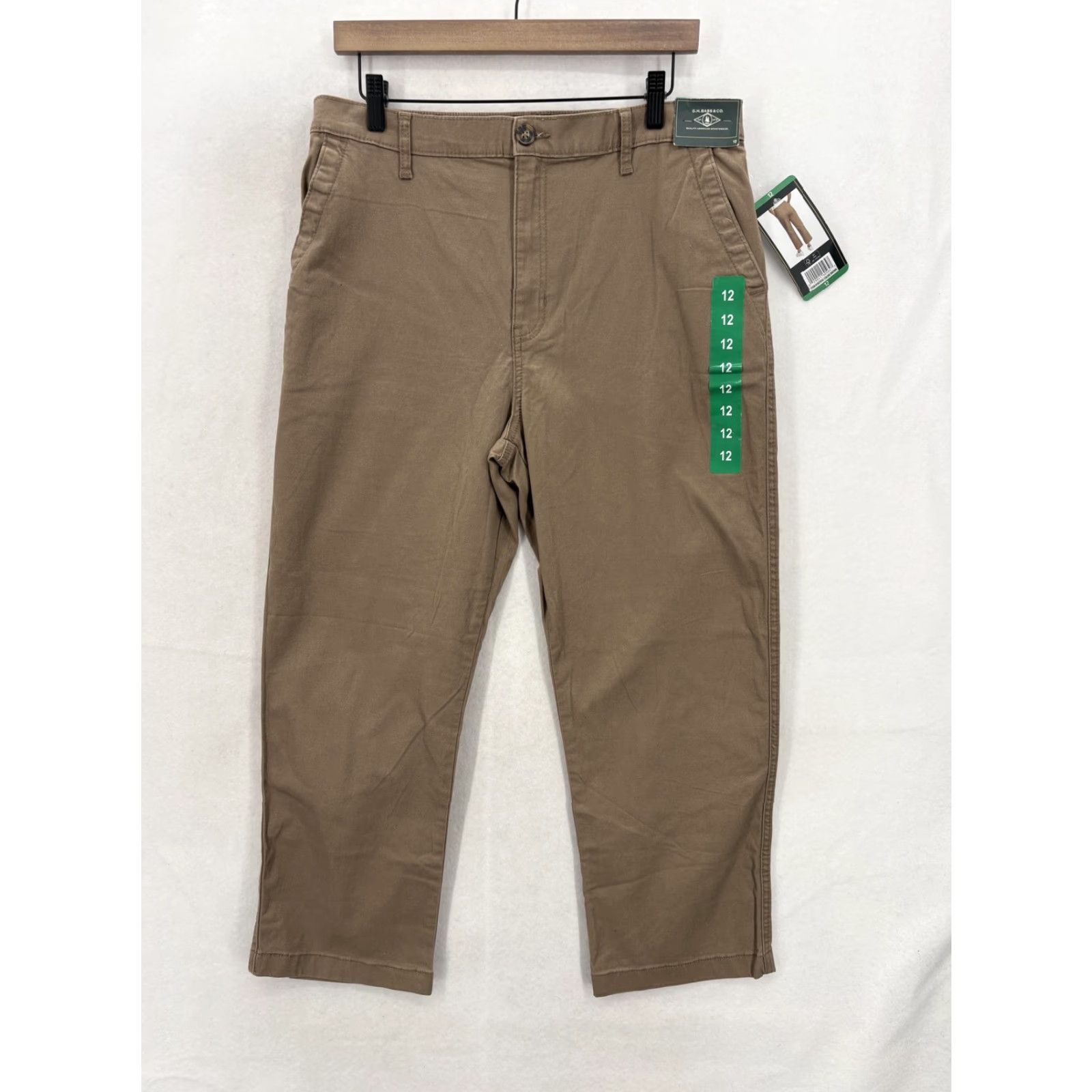 Vintage G.H. Bass & Co Pants Womens 12 Brown Chino Twill Elastic Waist Stretch NWT Size 34" / US 12 / IT 48 - 2 Thumbnail
