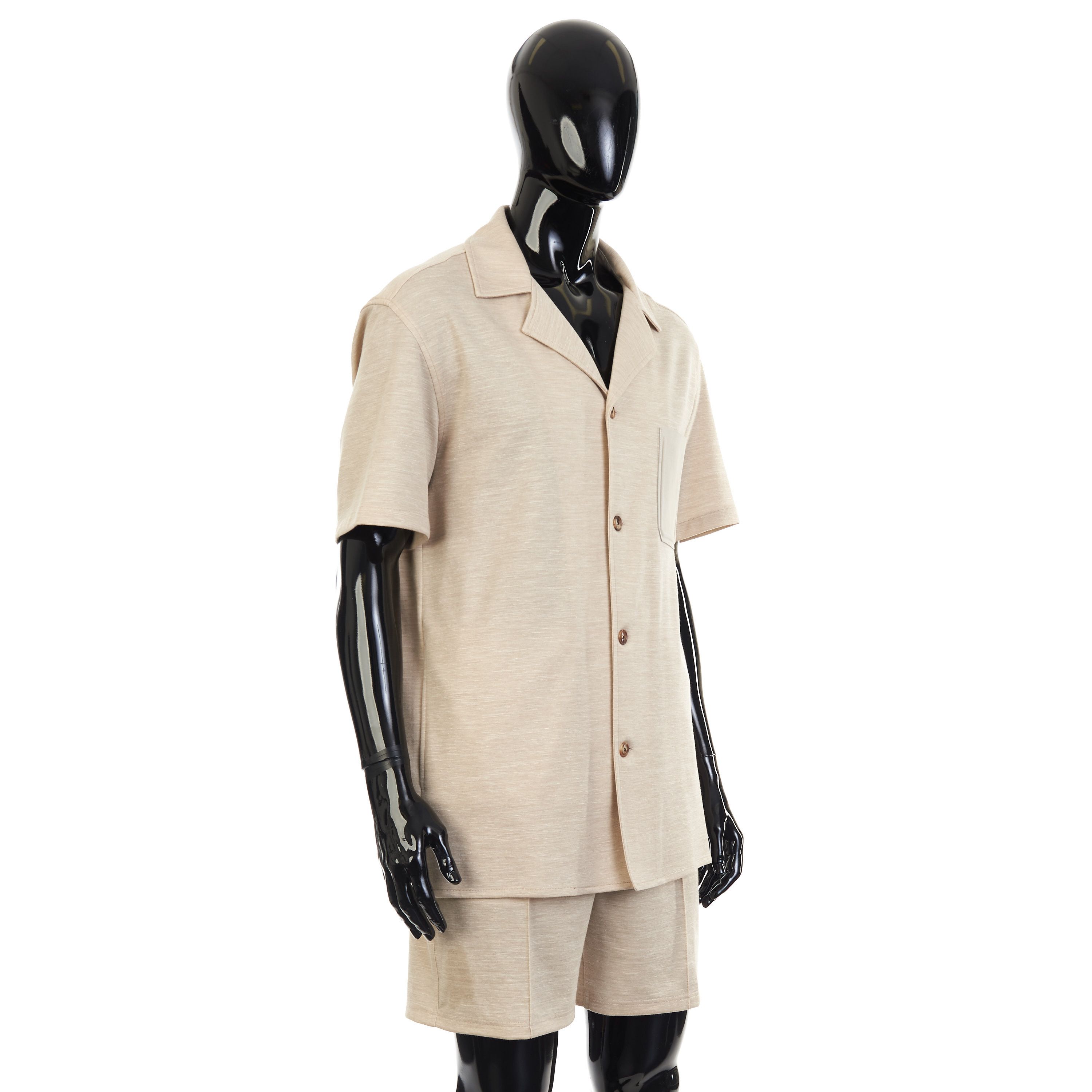 Other Brett Johnson Sand Brown Silk, Wool & Linen Cuban Shirt Size US M / EU 48-50 / 2 - 5 Thumbnail
