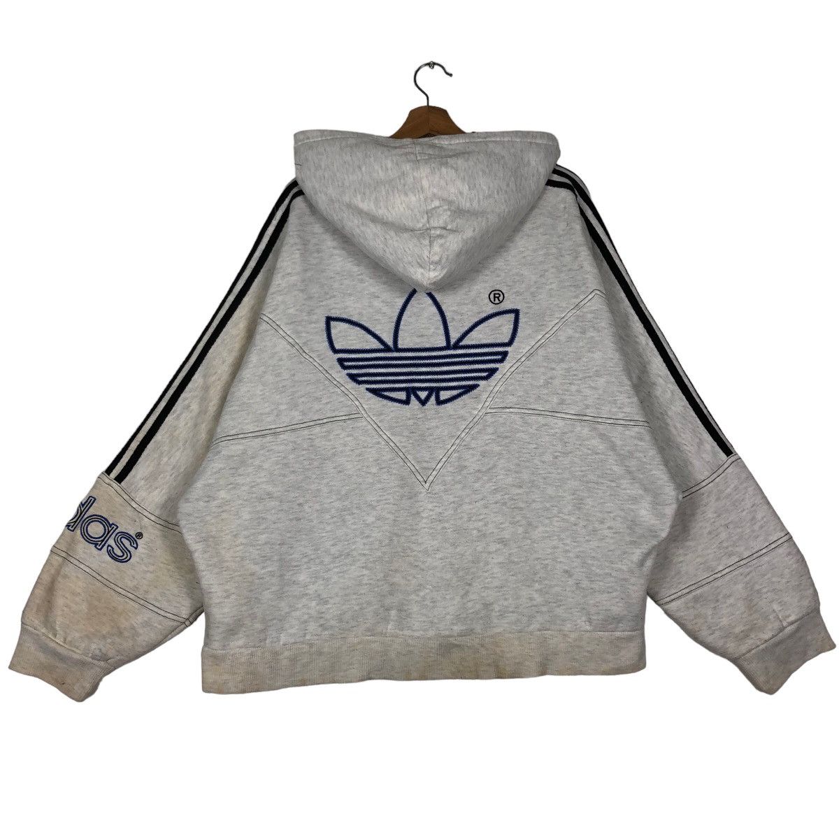 Adidas 🔥90’s Vintage Adidas Hoodie Big Logo Spell Out Size US XL / EU 56 / 4 - 11 Thumbnail