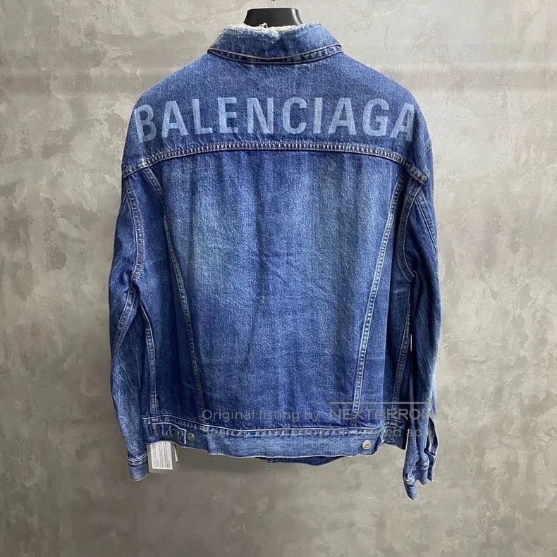 Balenciaga Balenciaga Blue Logo Denim Jacket. Size US S / EU 44-46 / 1 - 6 Thumbnail