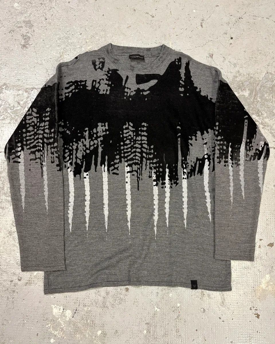 Emporio Armani FW2019 Emporio Armani Abstract Skyscrapers Grey Sweater Size US M / EU 48-50 / 2 - 1 Thumbnail