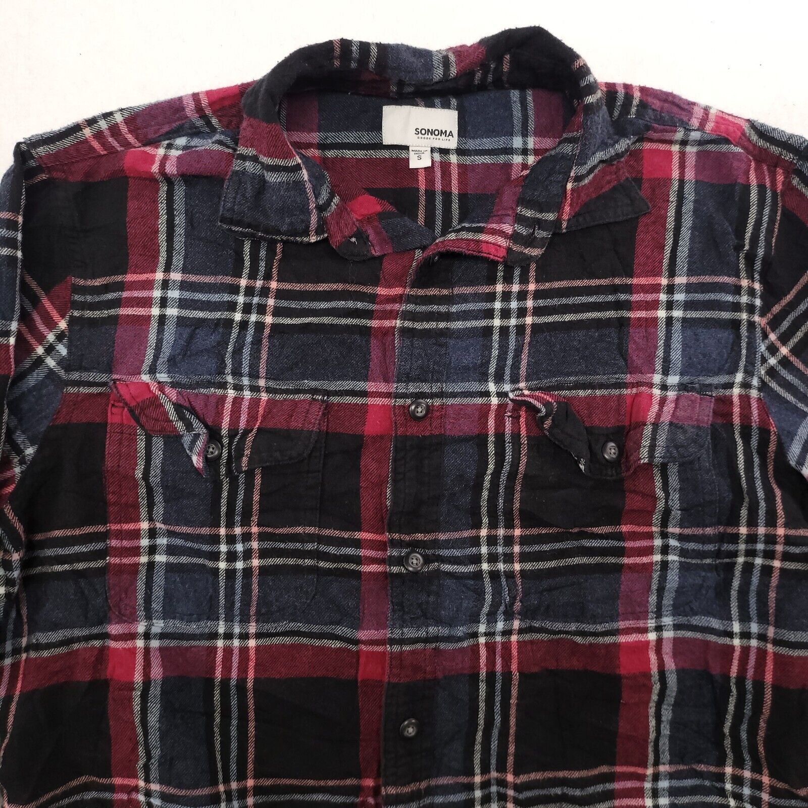 Sonoma Sonoma Madras Flannel Button Up Shirt Mens Size Small S Blue Size US S / EU 44-46 / 1 - 1 Thumbnail