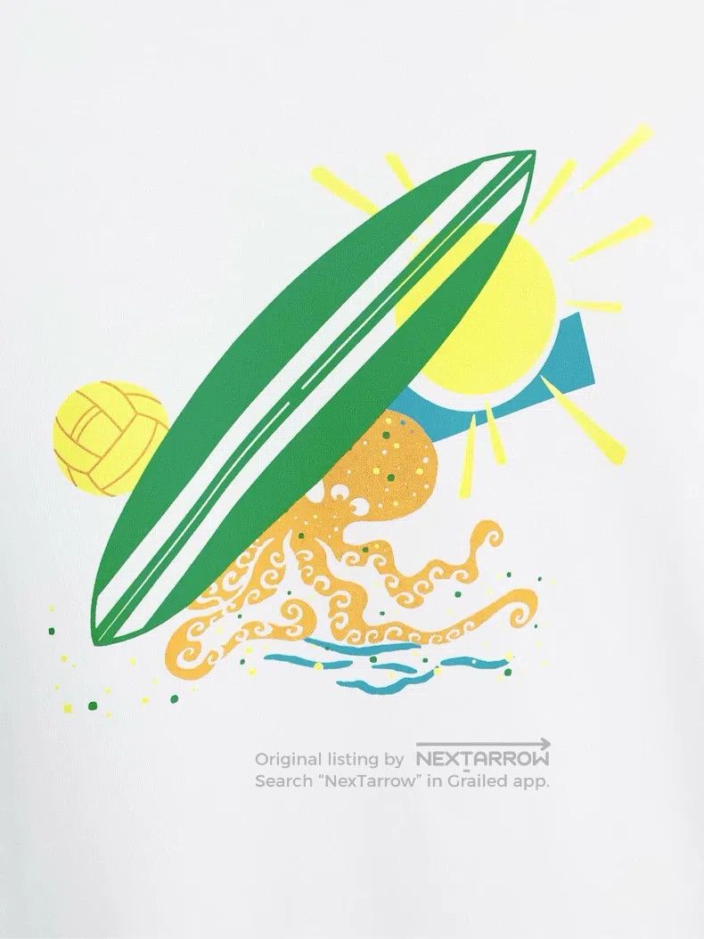 Hermes Hermes White Vacation Beach Surf Octopus Printed Cotton Ro Size S / US 4 / IT 40 - 6 Thumbnail