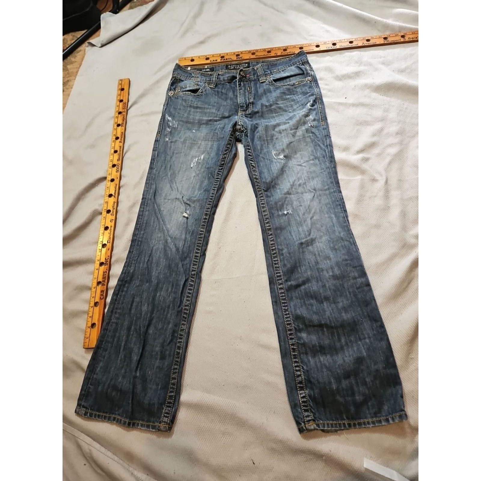 Affliction AFFLICTION Jeans Mens 34 Blue Cooper Relaxed Boot Hipster Made In USA Grunge Distressed Jeans Size US 34 / EU 50 - 2 Thumbnail