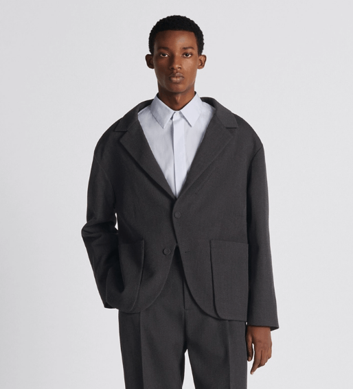 Dior o1w1db10525 343C25 Off-Shoulder Jacket in Anthracite Gray Size US S / EU 44-46 / 1 - 4 Thumbnail