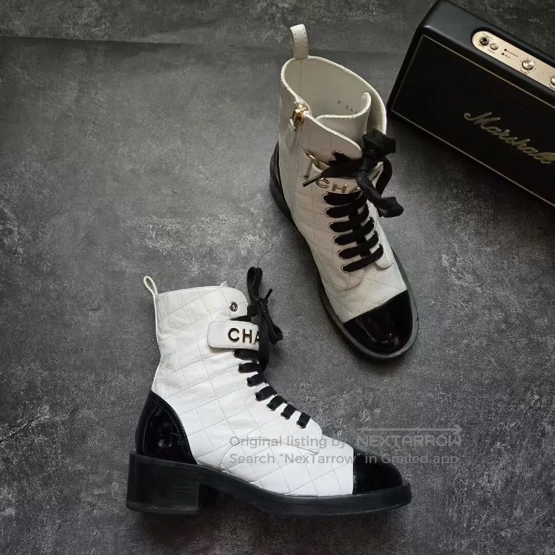 Chanel Chanel 24S Black and White Martin Boots| Size US 6 / IT 36 - 5 Thumbnail