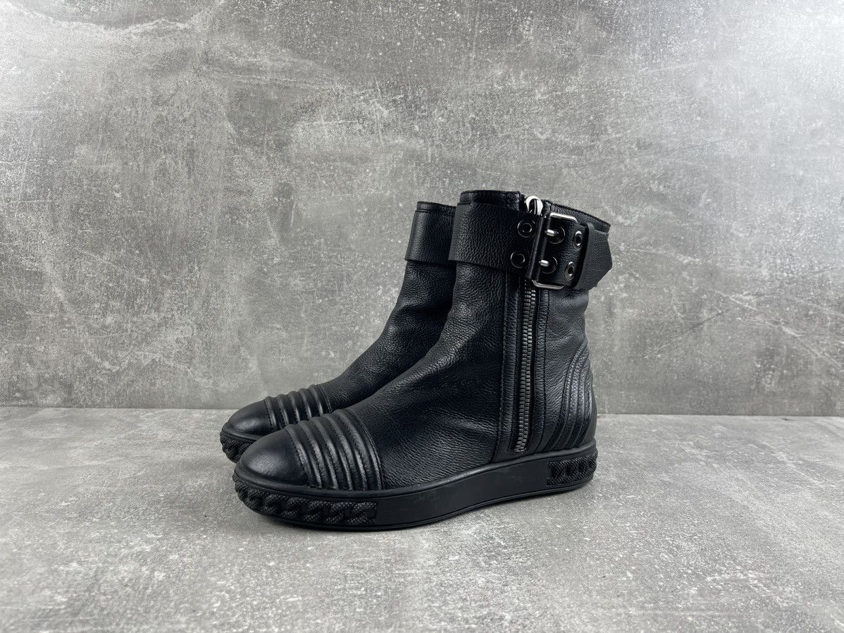 Casedei Casadei Italy Black Leather Moto Inspired Ankle Boots Size US 7.5 / IT 37.5 - 1 Thumbnail