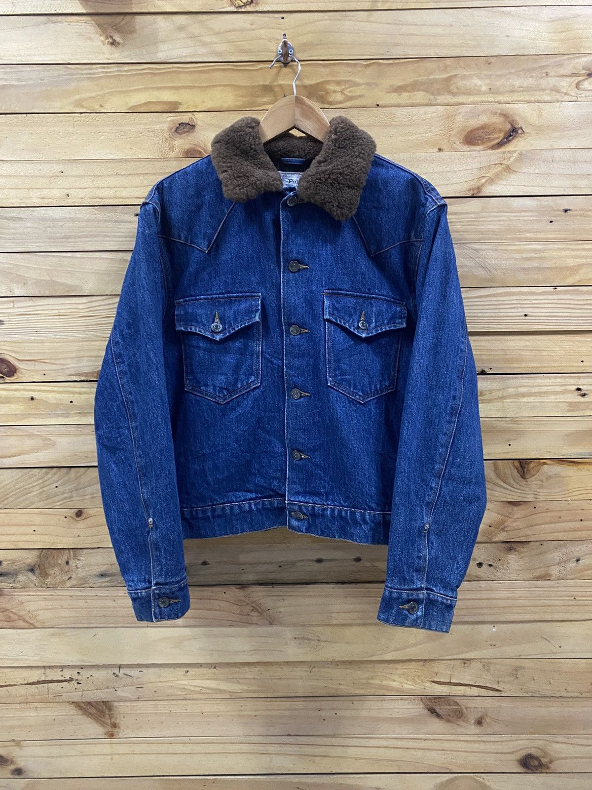 Polo Ralph Lauren 80s Polo Ralph Lauren sherpa collar denim trucker jacket Size US M / EU 48-50 / 2 - 1 Thumbnail