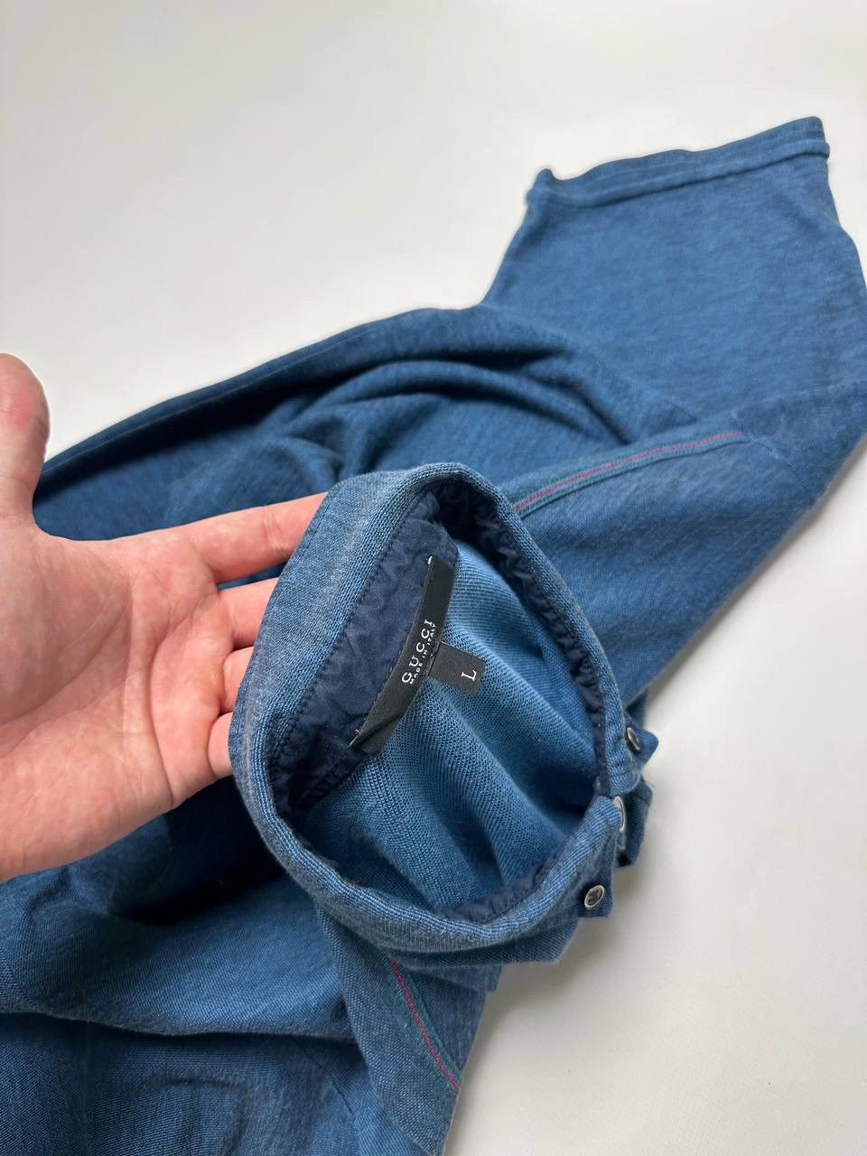 Gucci Gucci Mens Polo T-Shirt Blue Cotton Old Money Classic Style Size US L / EU 52-54 / 3 - 12 Thumbnail