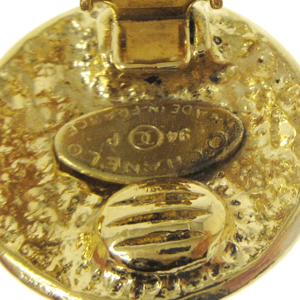 Chanel CHANEL CC Logos Button Motif Earrings Gold-Tone Size ONE SIZE - 3 Thumbnail