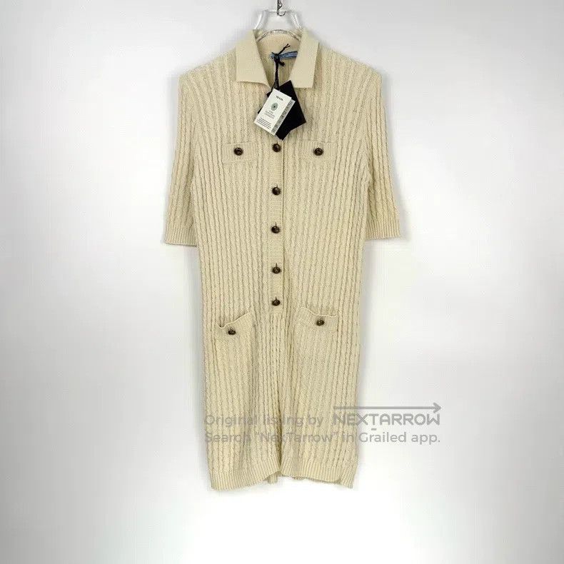 Prada Prada Beige hemp short-sleeved dress Size M / US 6-8 / IT 42-44 - 3 Thumbnail