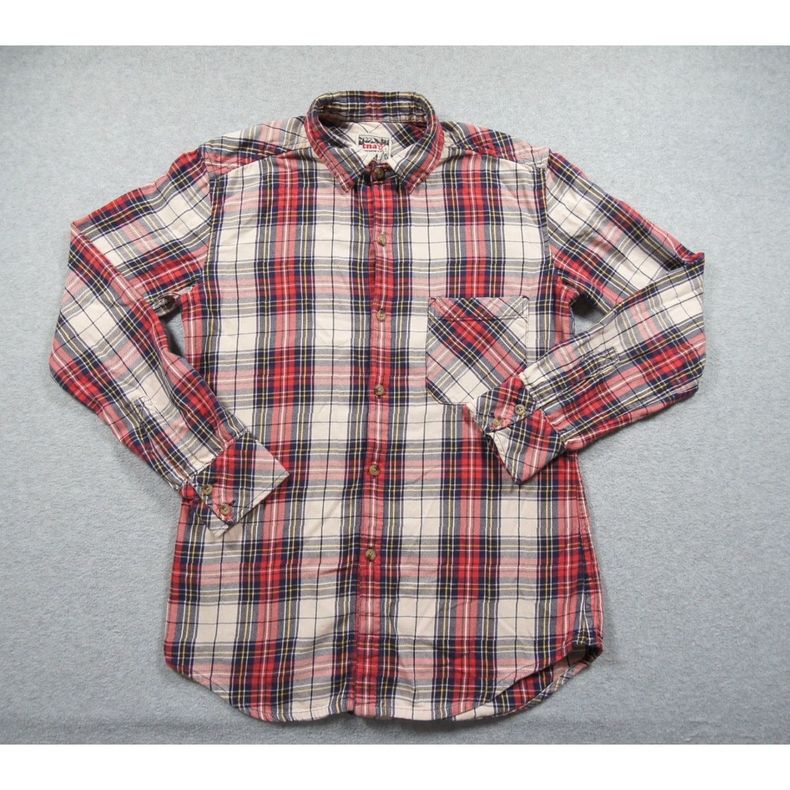 TNA Tna Shirt Womens Red Button Down Long Sleeve Boyfriend Fit Aritzia 2XSmall XXS Size XXS / US 00 / IT 34 - 2 Thumbnail