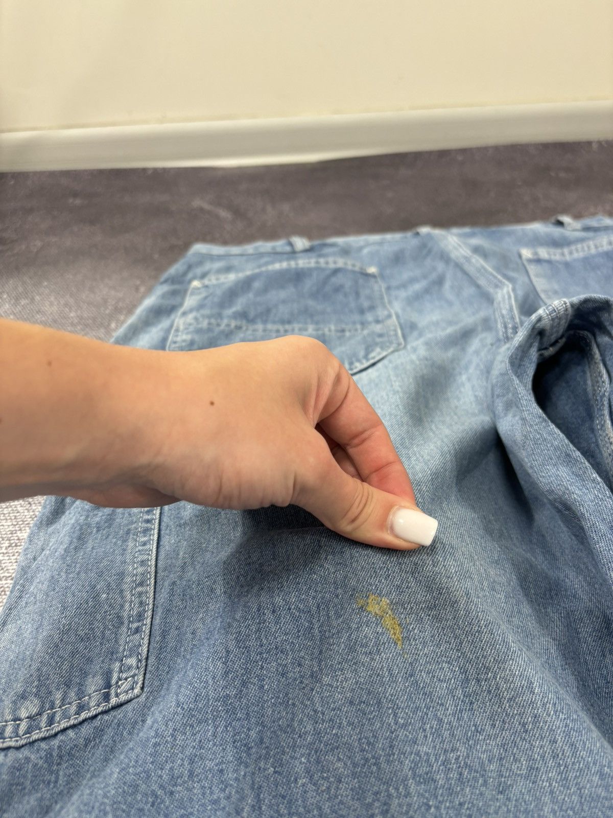 Carhartt Vintage Carhartt Dungaree Fit Faded Blue Baggy Denim Jeans Size US 38 / EU 54 - 5 Thumbnail