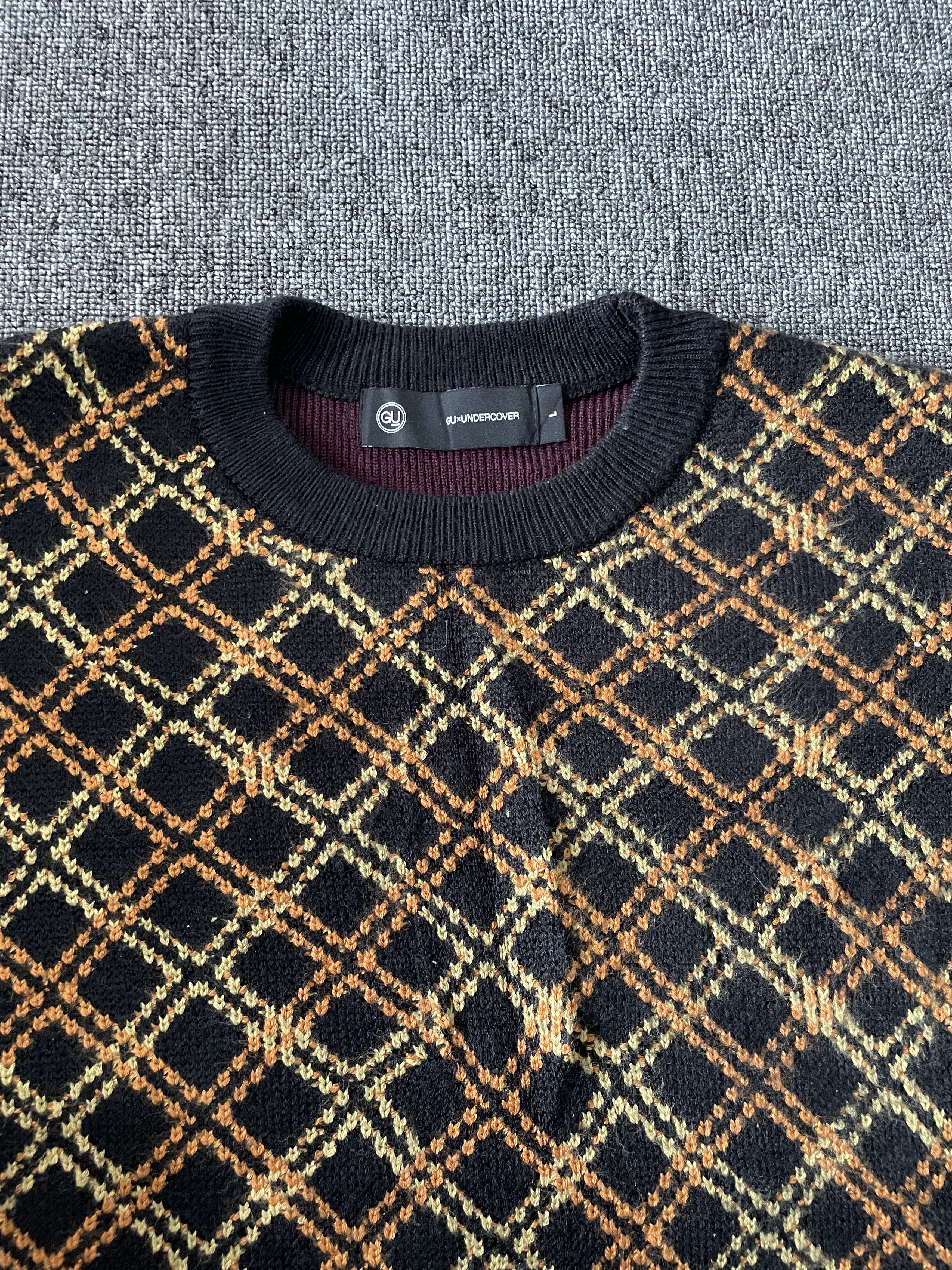 GU × Undercover GU X Undercover Geometric Check Pattern Crewneck Knit Size L / US 10 / IT 46 - 2 Thumbnail