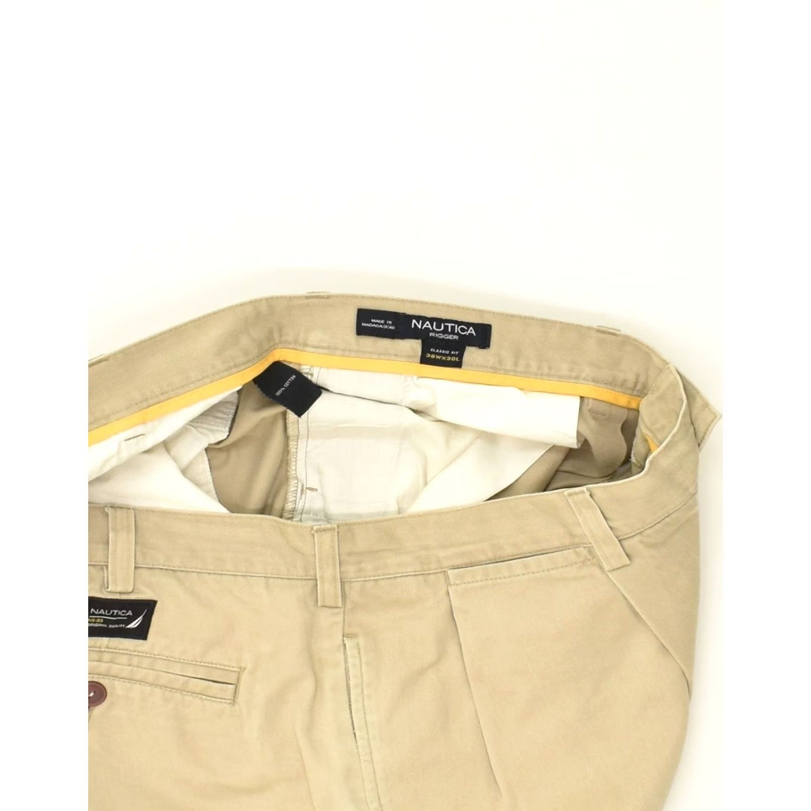 Nautica NAUTICA Mens Rigger Straight Classic Fit Chino Trousers Beige W38 Size US 38 / EU 54 - 4 Thumbnail