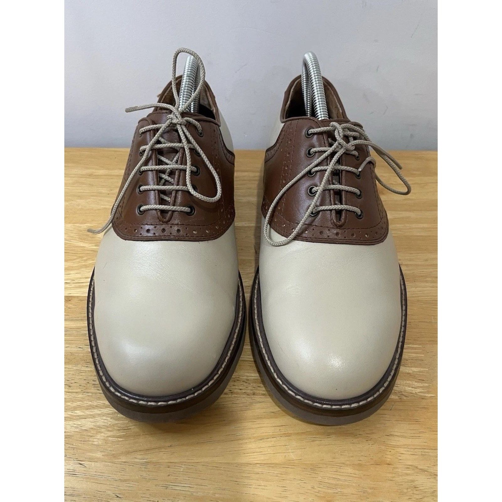Jos. A. Bank Men's Jos.A.Bank Vintage Brown & Beige Lace Up Saddle Size 9 Size US 9 / EU 42 - 4 Thumbnail