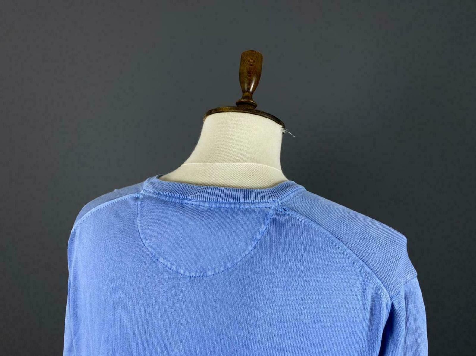 Gant Gant Blue V-Neck Cotton Sweater Size XL Pit to Pit 23" Size US XL / EU 56 / 4 - 6 Thumbnail