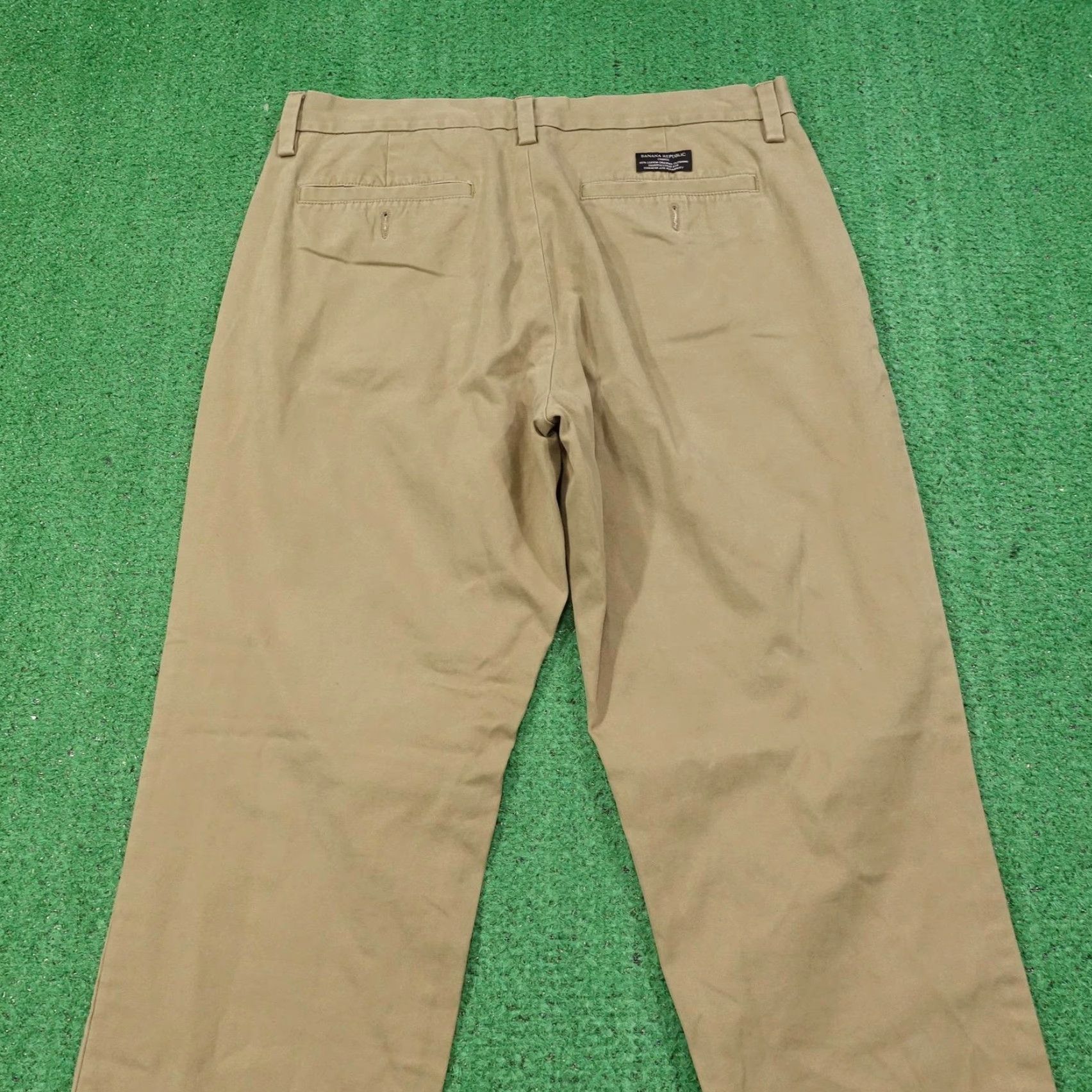 Banana Republic VINTAGE Banana Republic Pants Gavin Chino Flat Front Cotton Beige Mens 32x30 Khaki 30in Inseam Size US 32 / EU 48 - 5 Thumbnail