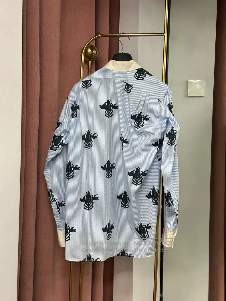 Loewe Loewe Blue printed asymmetric long-sleeve shirt Size S / US 4 / IT 40 - 3 Thumbnail
