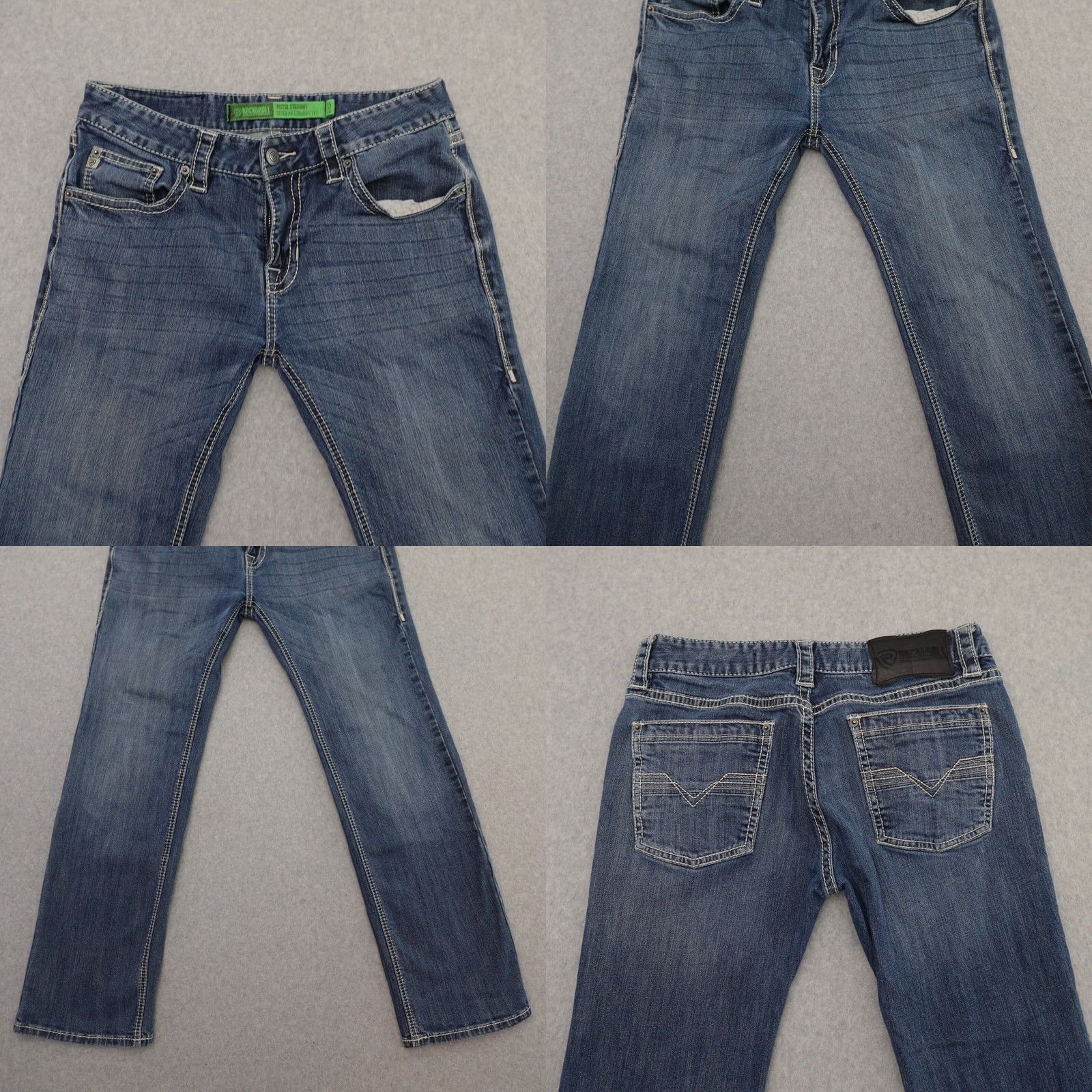 Pistola Rock & Roll Jeans Jeans 32 (32X30) Blue Denim Regular Straight Mens Pants Size US 32 / EU 48 - 9 Thumbnail