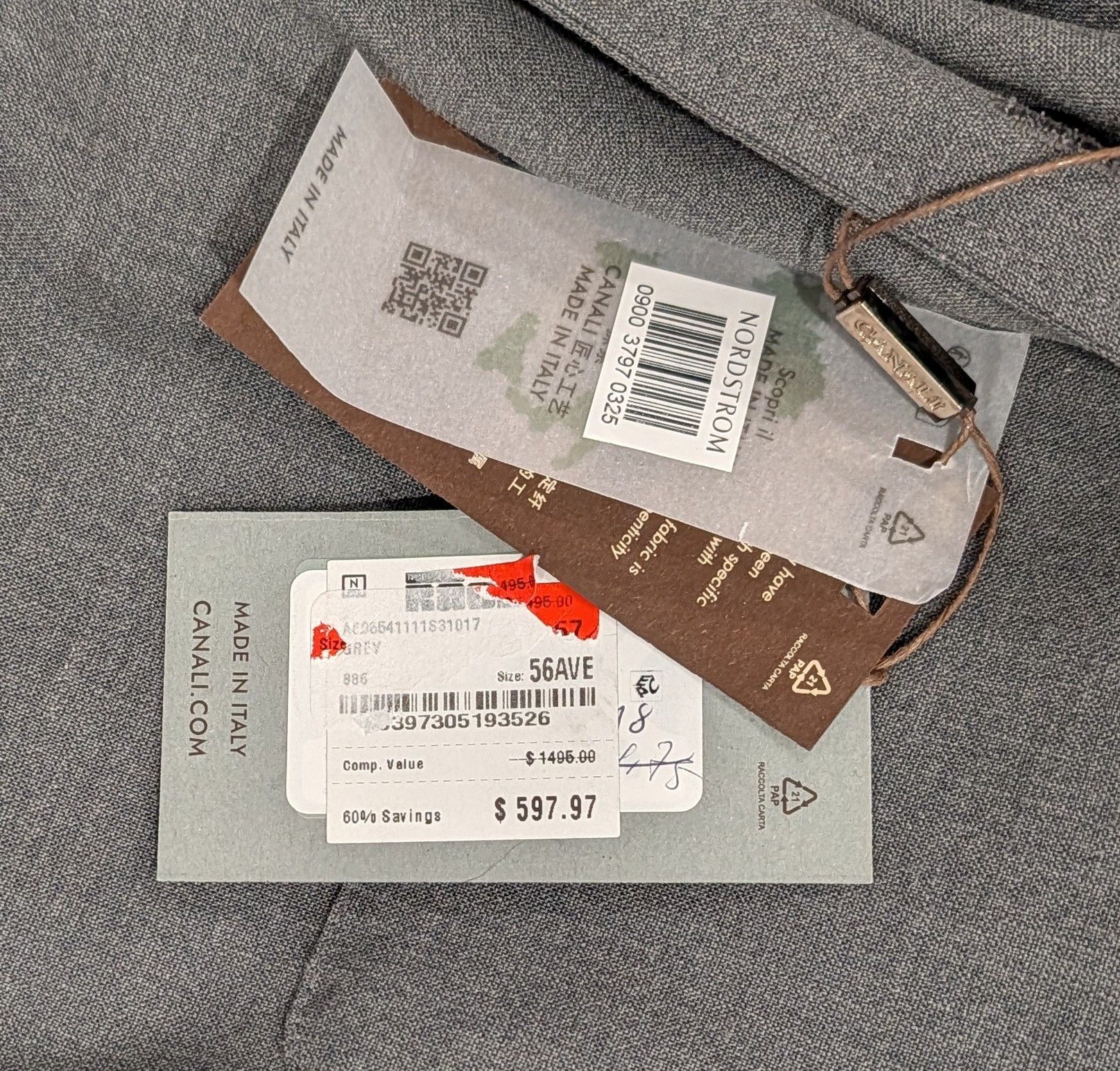 Canali CANALI "Nuvola" Wool/Silk/Linen Blend Shirt Jacket Gray 56 Size US XL / EU 56 / 4 - 8 Thumbnail