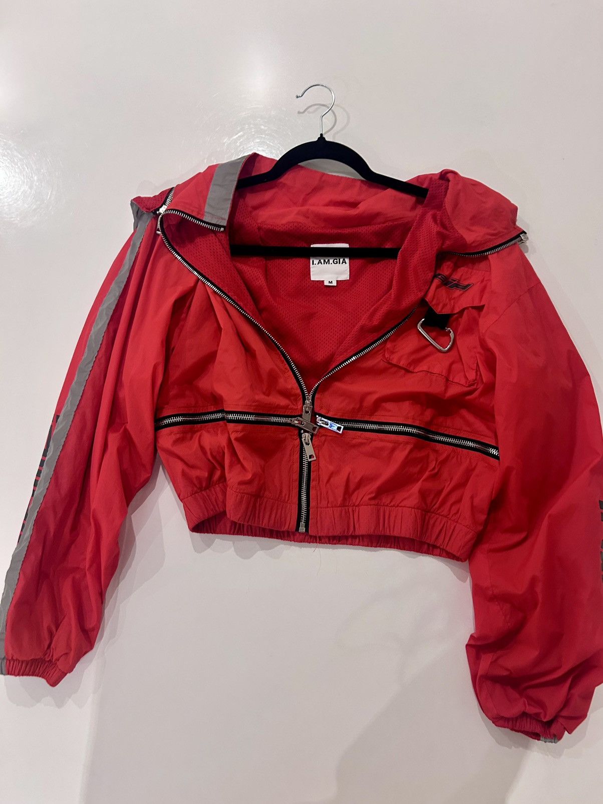 I.AM.GIA LAM.GIA Red & Hooded Silver Reflective Windbreaker (Medium) Size M / US 6-8 / IT 42-44 - 3 Thumbnail