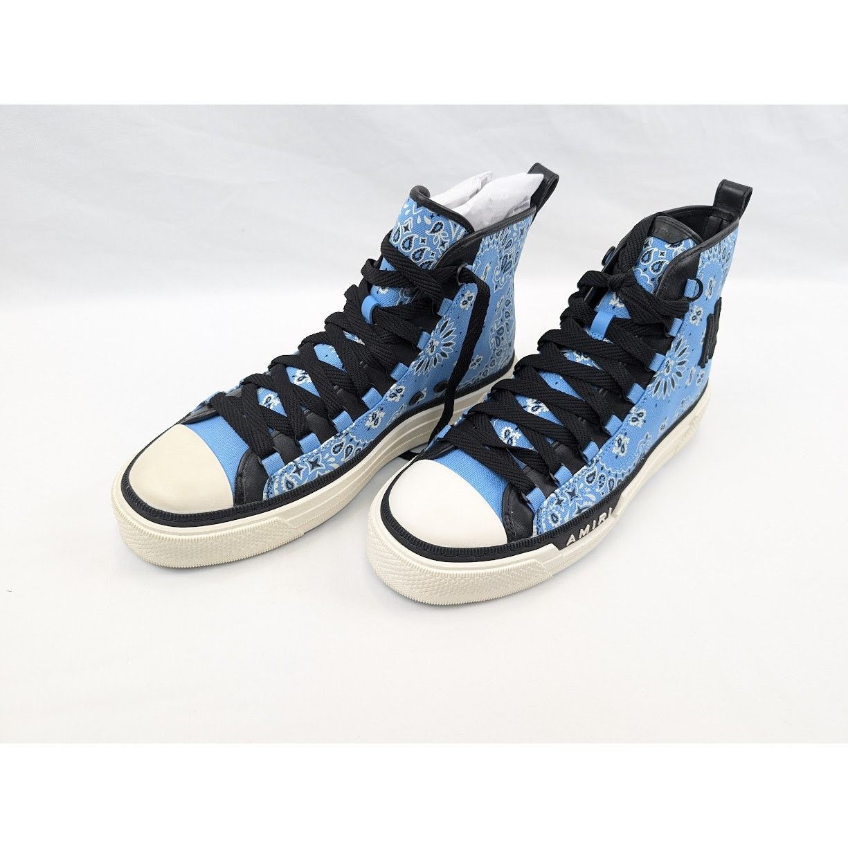Amiri o1rshd1 Q:2 / Bandana Ma Court Hi-Top Sneakers Carolina Blue Size US 13 / EU 46 - 15 Thumbnail