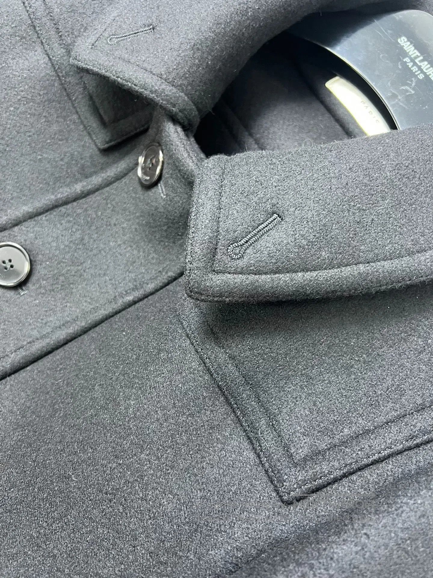 Saint Laurent Paris Saint Laurent Black Wool Coat. Size US M / EU 48-50 / 2 - 3 Thumbnail