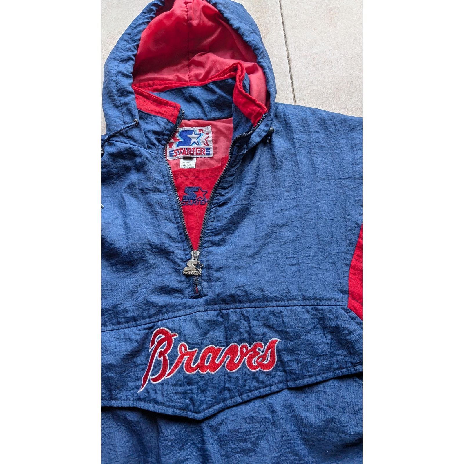 Starter Atlanta Braves 90s STARTER puffer 1/2 TOMAHAWK navy MLB vtg Size US M / EU 48-50 / 2 - 6 Thumbnail