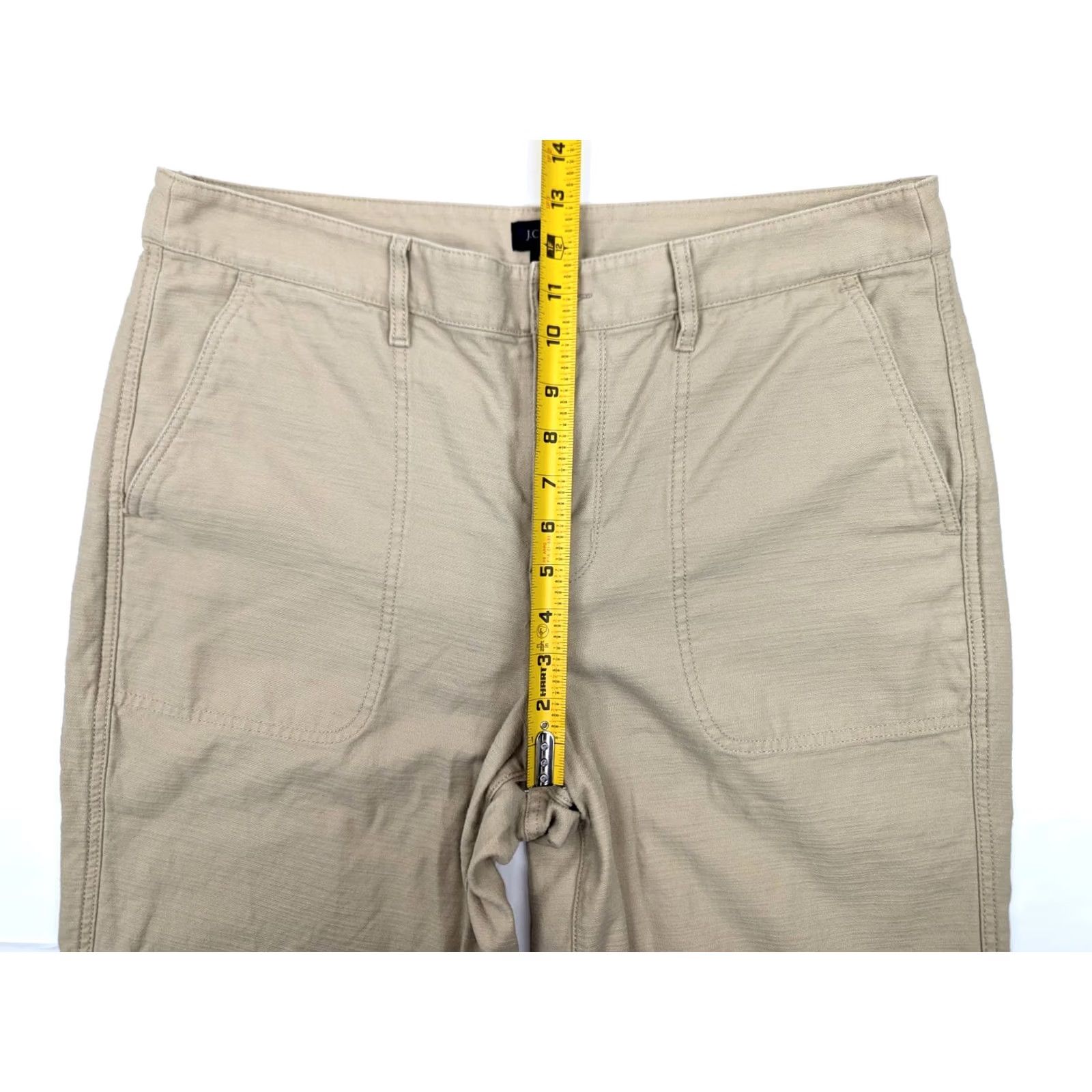 J.Crew J.Crew Cotton Camp Pants Women 14 Beige Straight Leg Back Welt Pockets 35x27 Casual Vintage No N/A Size 36" / US 14 / IT 50 - 4 Thumbnail