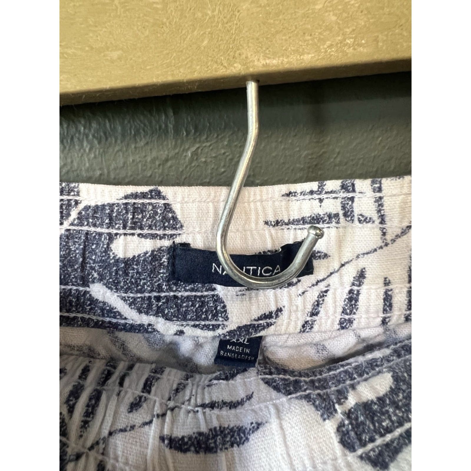 Nautica Nautica Mens White Linen Floral Pattern Pull-on Shorts w/ Drawstring Size 2XL Size US 39 - 3 Thumbnail