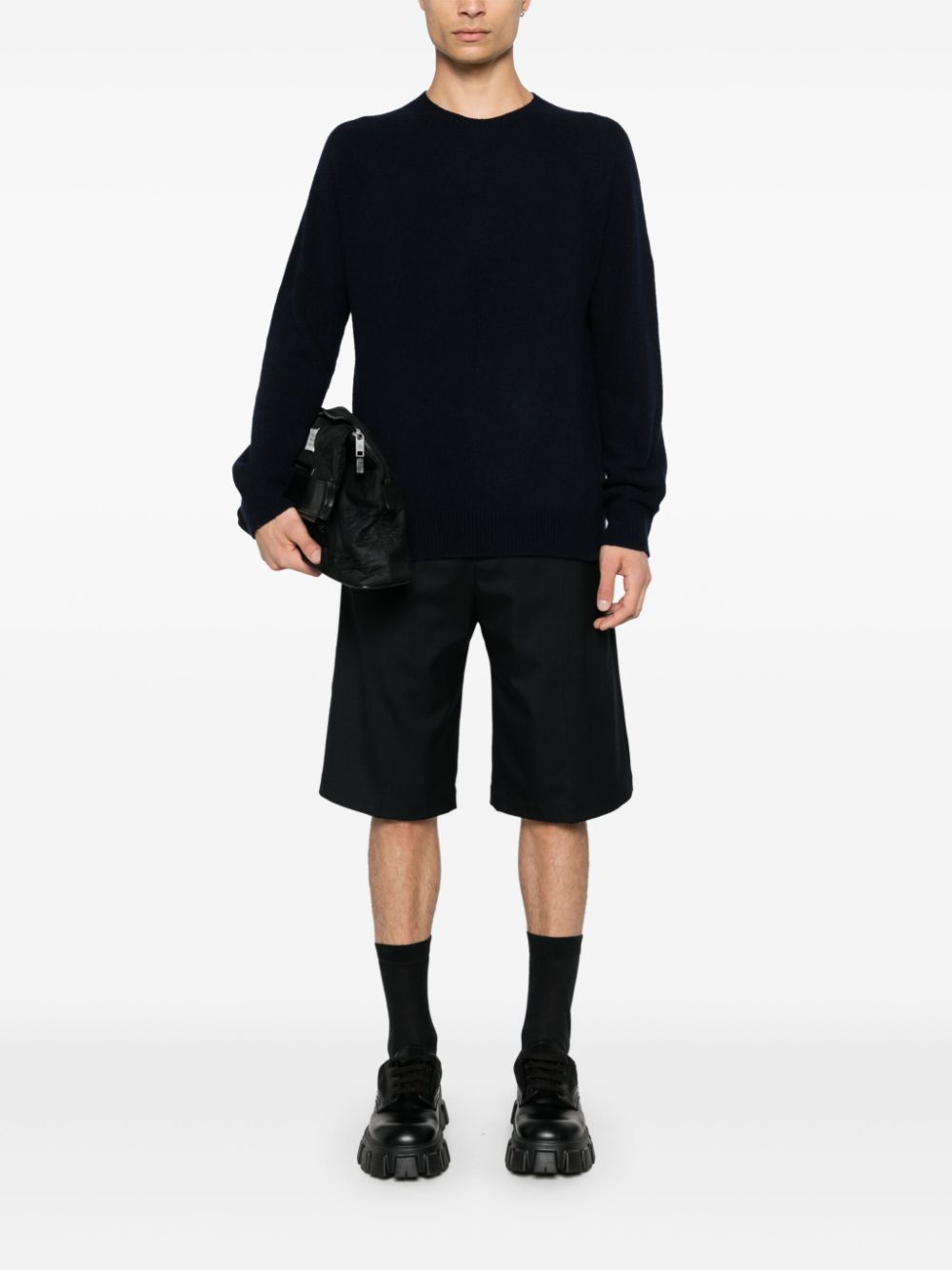 Jil Sander o1y1124 Crew-Neck Sweater in Black Size US M / EU 48-50 / 2 - 2 Thumbnail