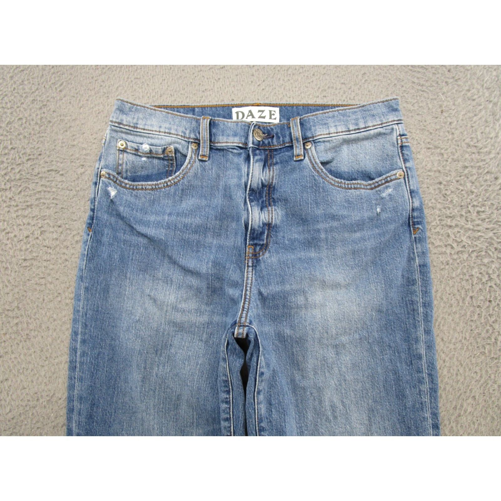Denime Daze Jeans Women’s Blue Distressed Denim Jeans Size 29 Stretch Cotton Organic Size 29" - 3 Thumbnail