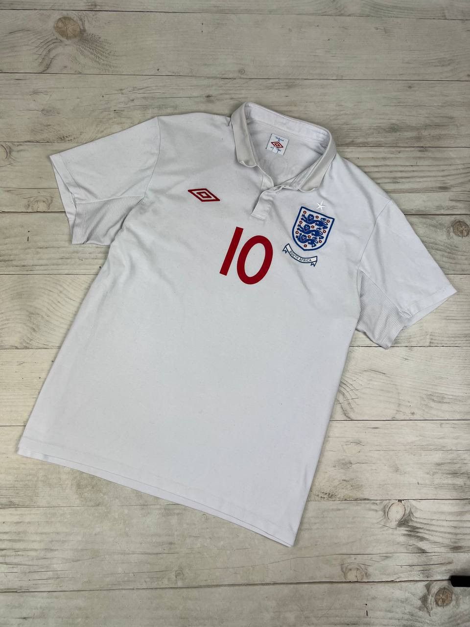 Umbro Vintage Umbro England 2009 2010 Rooney #10 Home Shirt Jersey Size US XL / EU 56 / 4 - 2 Thumbnail