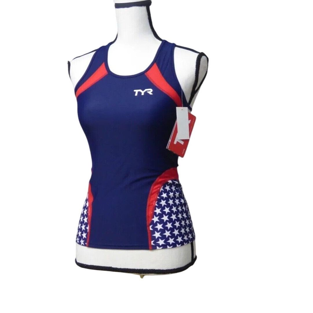 Other TYR Competitor Sport Female Tank Top, Navy/Red/Stars, Sz. S Size S / US 4 / IT 40 - 1 Thumbnail