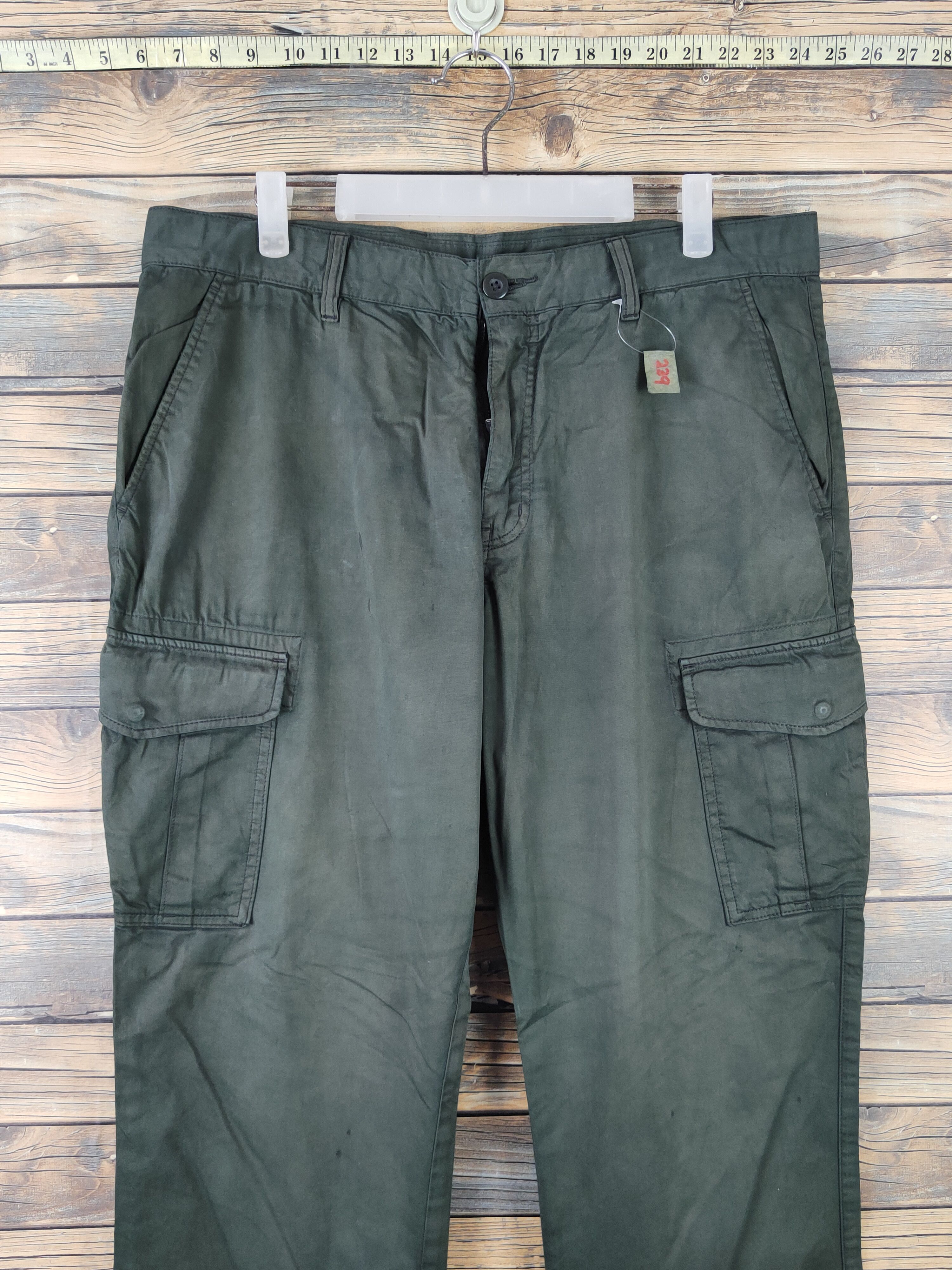 Japanese Brand DLL Uniqlo Green Multipocket Tactical Cargo Pants #239 Size US 35 - 2 Thumbnail