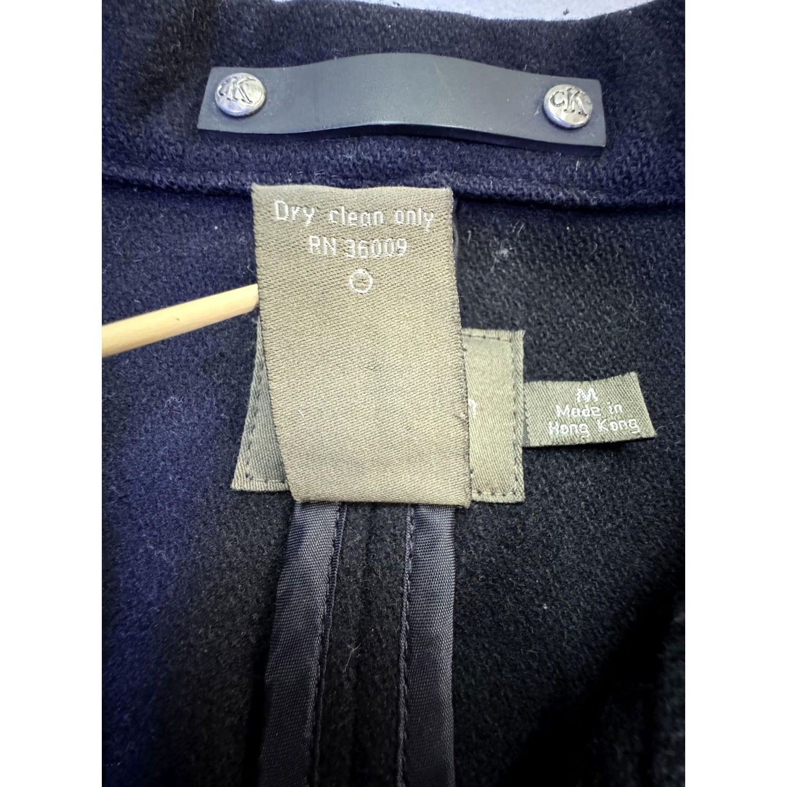 Calvin Klein VINTAGE Calvin Klein Coat Mens Medium Black Wool Pea Coat Classic Winter Size US M / EU 48-50 / 2 - 7 Thumbnail