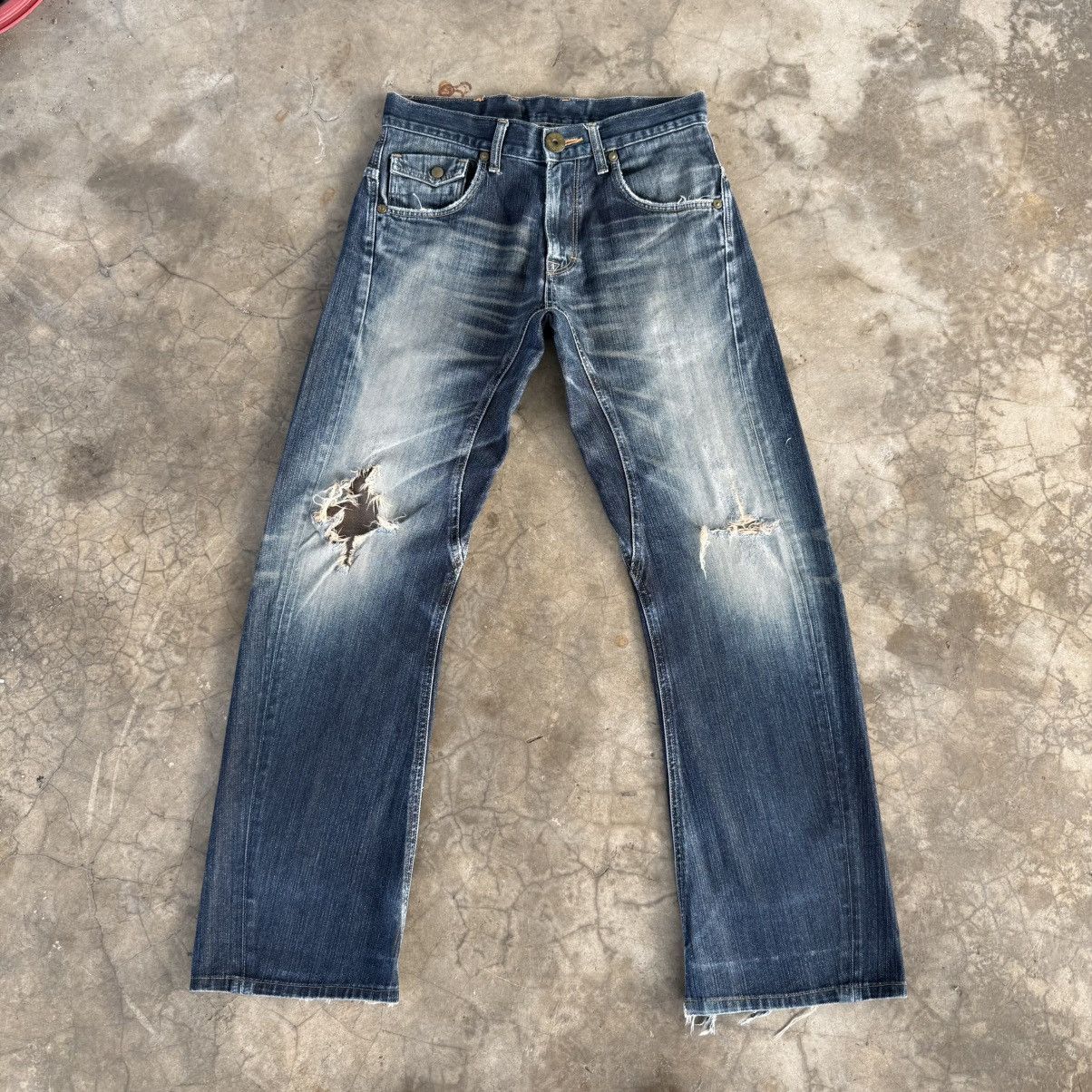 Lee W32x31.5 Vintage Lee Cowboy Twist Leg Ripped Denim Jean Pant Size US 32 / EU 48 - 1 Thumbnail