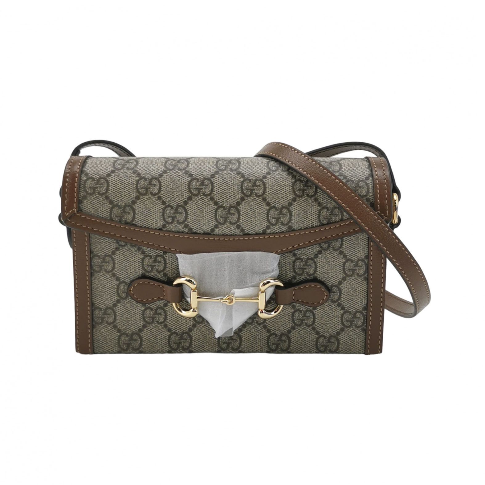 Gucci Gucci 1955 GG Supreme Horsebit Shoulder Bag ONE SIZE Size ONE SIZE - 1 Thumbnail
