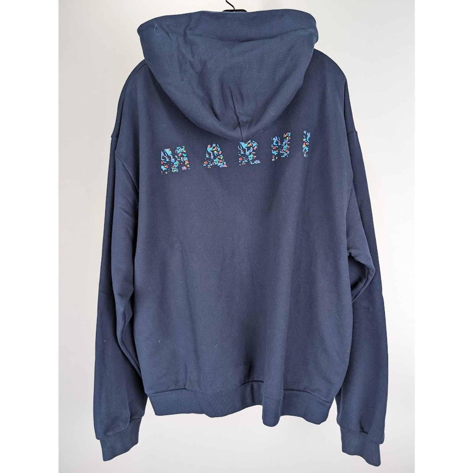 Marni o1rshd1 Floral Logo Loopback Organic Cotton Jersey Hoodie Size US L / EU 52-54 / 3 - 12 Thumbnail